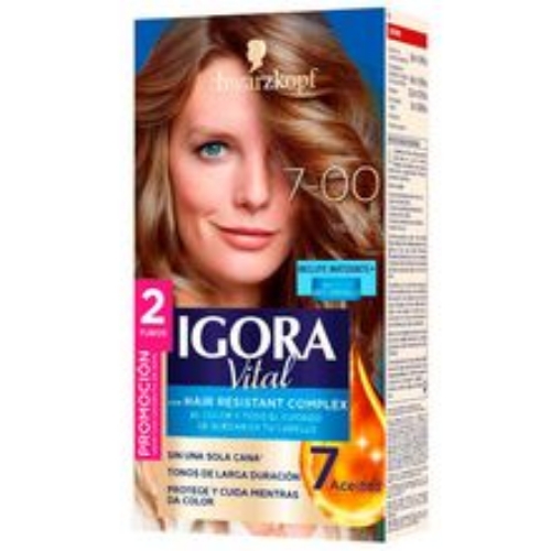 Imagen de Tinte IGORA vital rubio mediano 2 tubos N.° 7.00