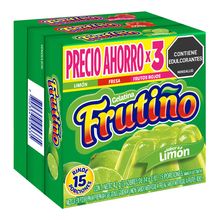 Gelatina FRUTIÑO limón fresa y frutos rojos x3 unds x14 g c/u