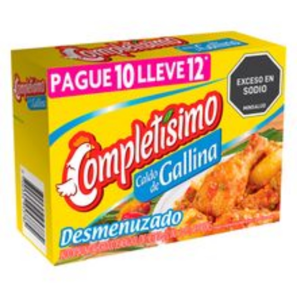 Imagen de Caldo de gallina COMPLETISIMO desmenuzado pague 10 lleve 12 x9 g c/u
