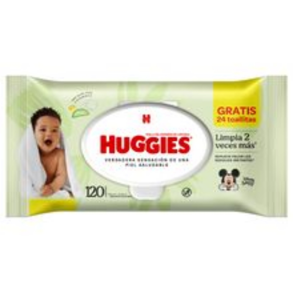 Imagen de Toallitas húmedas HUGGIES limpieza efectiva x120 unds