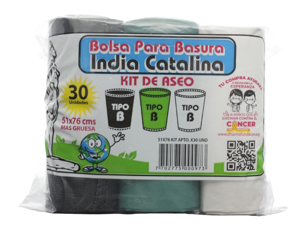 Imagen de Bolsa para basura INDIA CATALINA kit de aseo 51x76 cm