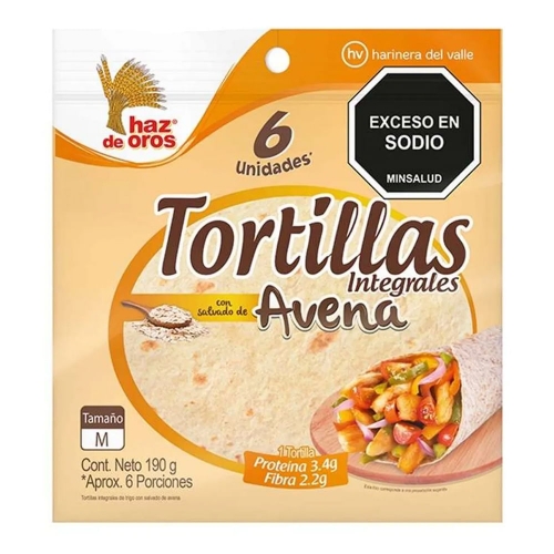 Imagen de Tortilla HAZ DE OROS intregrales avena x190 g