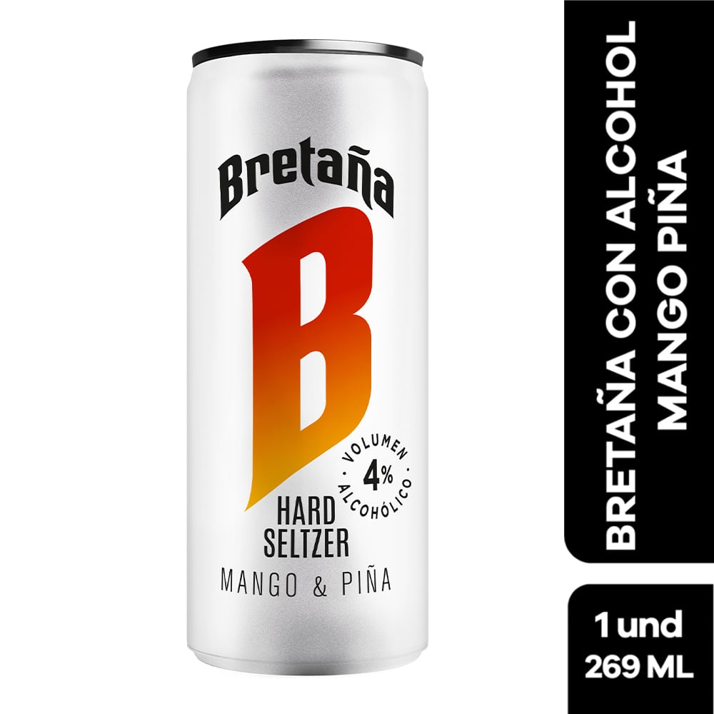 Imagen de BRETAÑA hard seltzer mango piña x269 ml