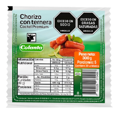 Imagen de Chorizo COLANTA montefrío ternera tipo coctel x300 g