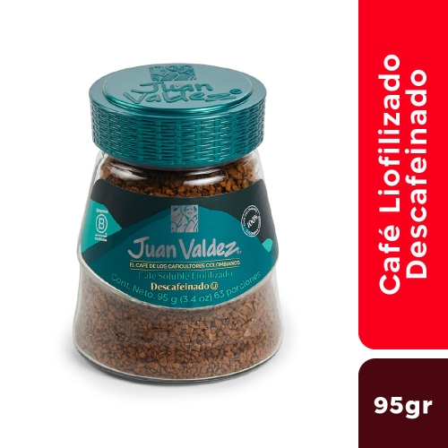 Imagen de Café liofilizado JUAN VALDEZ descafeinado x95 g