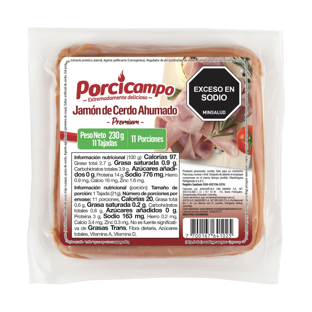 Imagen de Jamón PORCICAMPO x230 g