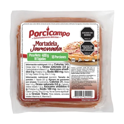 Imagen de Mortadela PORCICAMPO jamonada x400 g