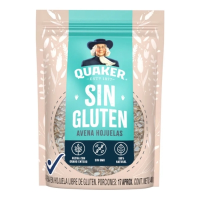 Imagen de Avena QUAKER en hojuelas sin gluten x400 g