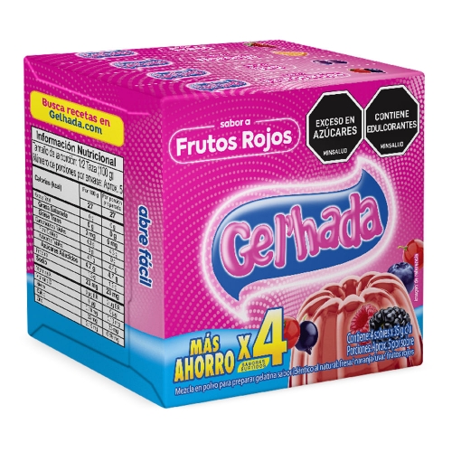 Imagen de Gelatina GEL'HADA surtida 4 unds x35 g c/u