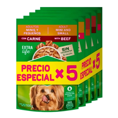 Imagen de Alimento húmedo para perro DOG CHOW surtido 5 unds x100 g c/u