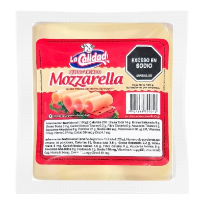 Imagen de Queso LA CALIDAD mozzarella tajado x400 g