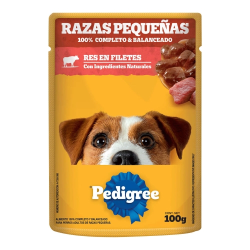 Imagen de Alimento húmedo para perro PEDIGREE adulto razas pequeñas sabor carne en salsa x100 g