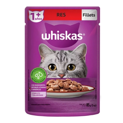 Imagen de Alimento húmedo para gato WHISKAS adulto sabor a carne x85 g
