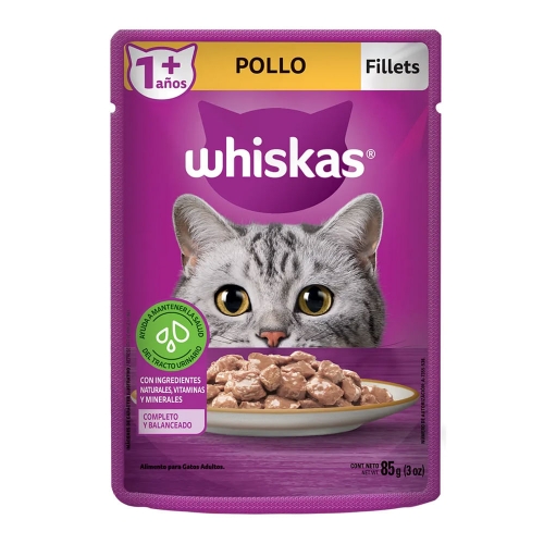 Imagen de Alimento húmedo para gato WHISKAS adulto sabor a pollo x85 g