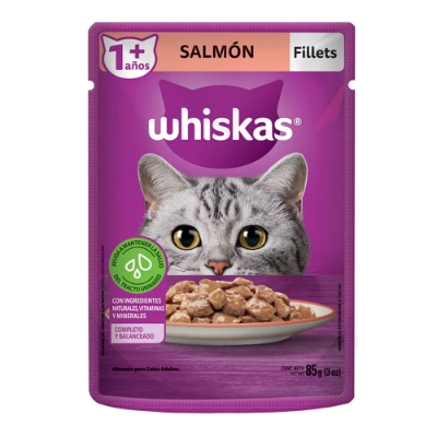 Imagen de Alimento húmedo para gato WHISKAS adulto sabor a salmón x85 g
