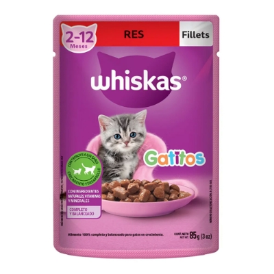 Imagen de Alimento húmedo para gato WHISKAS gatitos sabor a carne x85 g