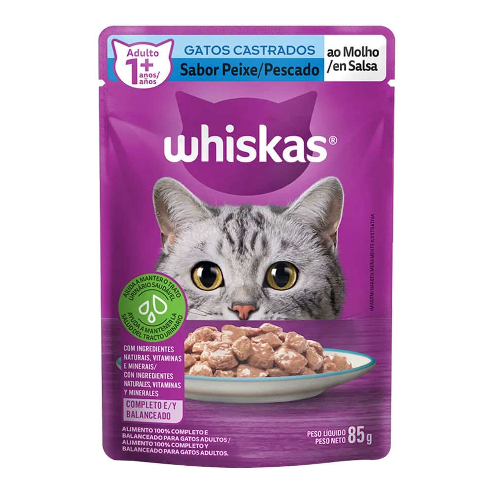 Imagen de Alimento para gato WHISKAS pescado gatos castrados x85 g
