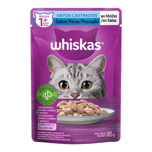 Imagen de Alimento para gato WHISKAS pescado gatos castrados x85 g