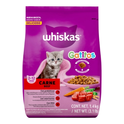 Imagen de Alimento para gato WHISKAS gatitos sabor a carne x1400 g