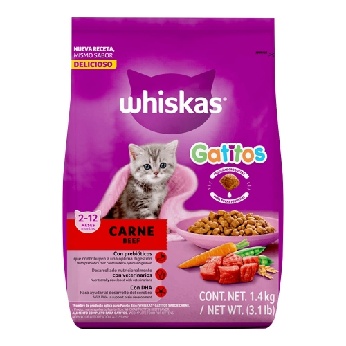 Imagen de Alimento para gato WHISKAS gatitos sabor a carne x1400 g