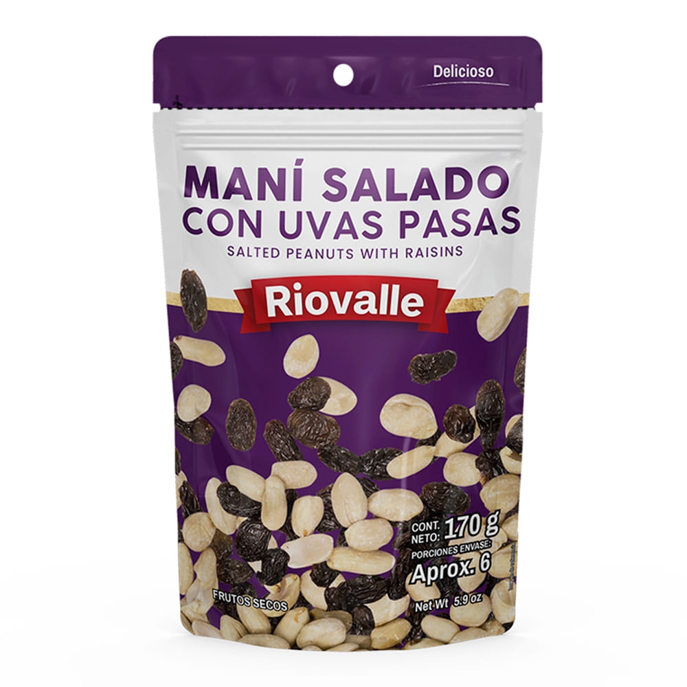 Imagen de Maní RIOVALLE uvas pasas x170 g