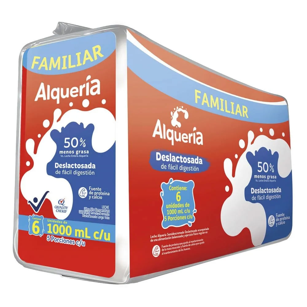 Imagen de Leche ALQUERIA deslactosada 6 unds x1000 ml c/u