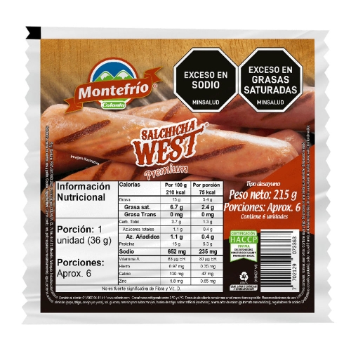 Imagen de Salchicha MONTEFRIO west x215 g