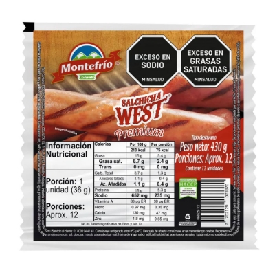 Imagen de Salchicha MONTEFRIO west x430 g