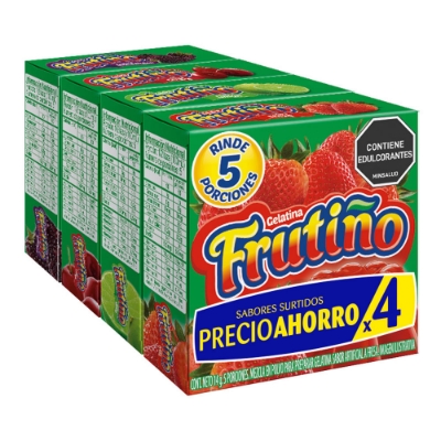 Imagen de Gelatina FRUTIÑO 4 unds surtidas x14 g c/u