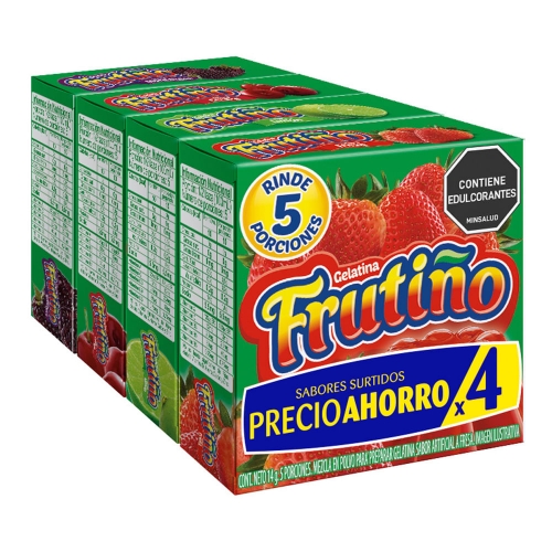 Imagen de Gelatina FRUTIÑO 4 unds surtidas x14 g c/u